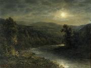 unknow artist Moonlight on the Delaware River Sweden oil painting artist